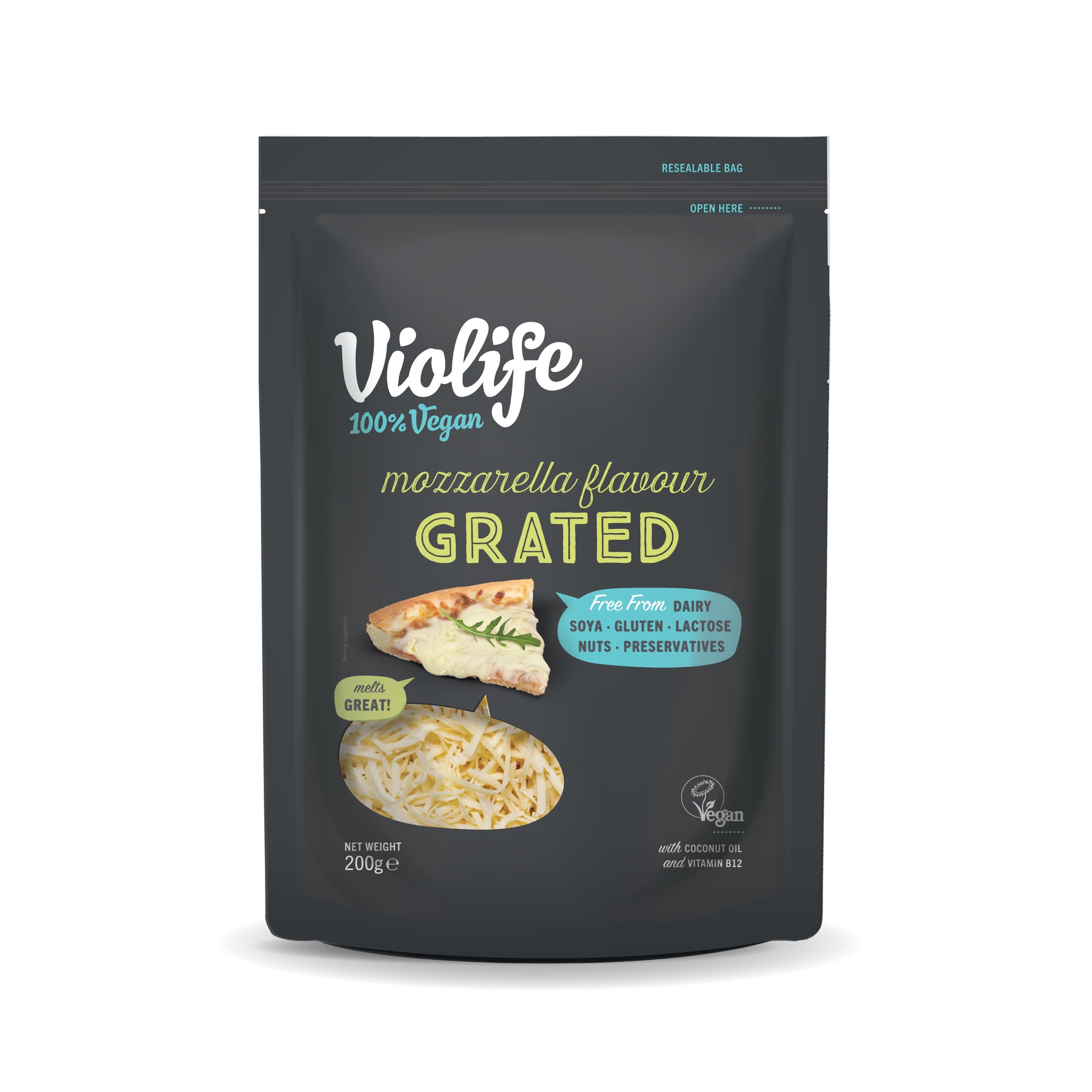 712158 Strouhaný s příchutí mozzarella 200 g   VIOLIFE-1