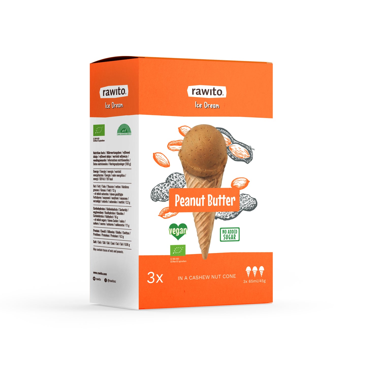 712259 Kornout raw Arašídové máslo 3x45 g BIO   RAWITO-1