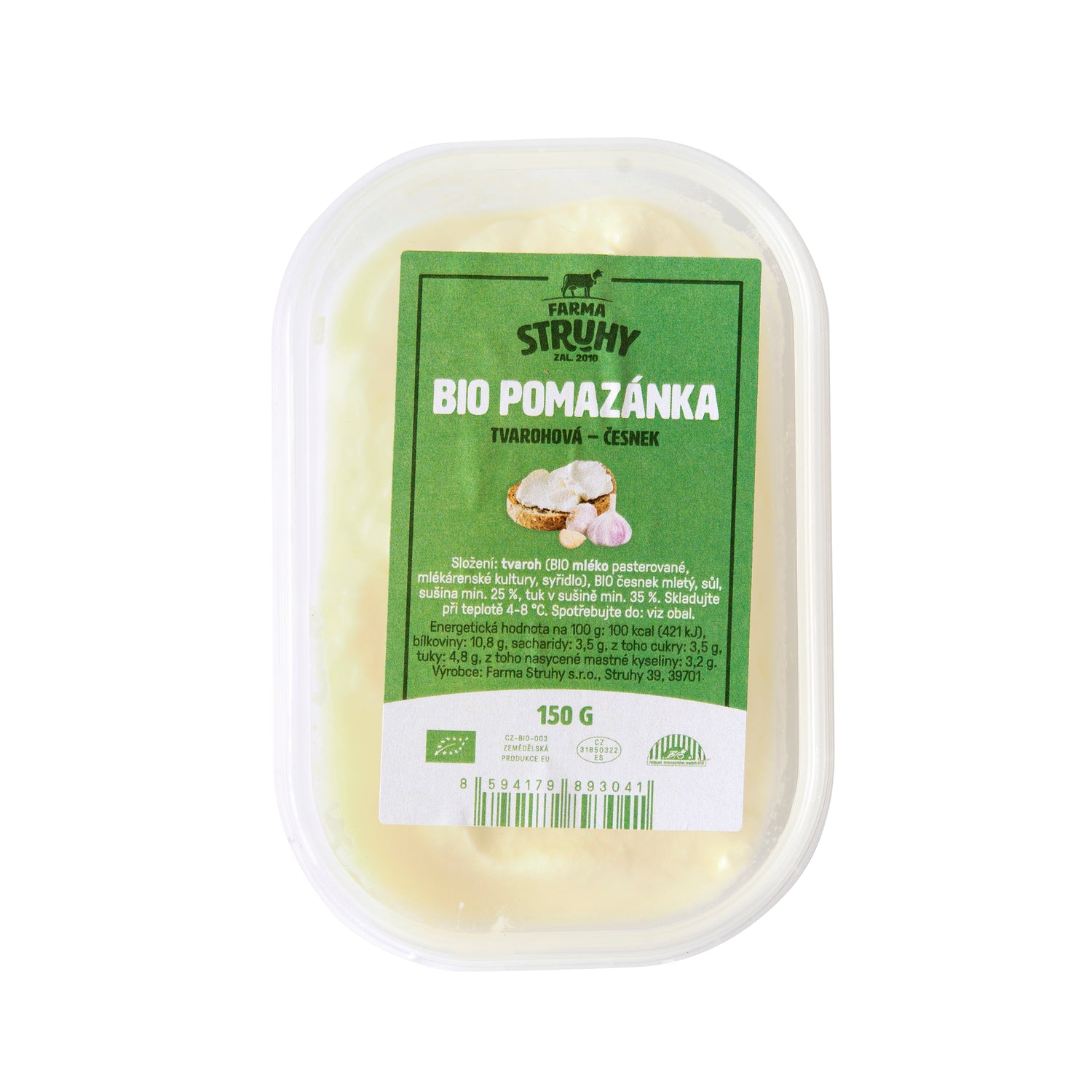 720194 Pomazánka tvarohová s česnekem 150 g BIO   FARMA STRUHY-1