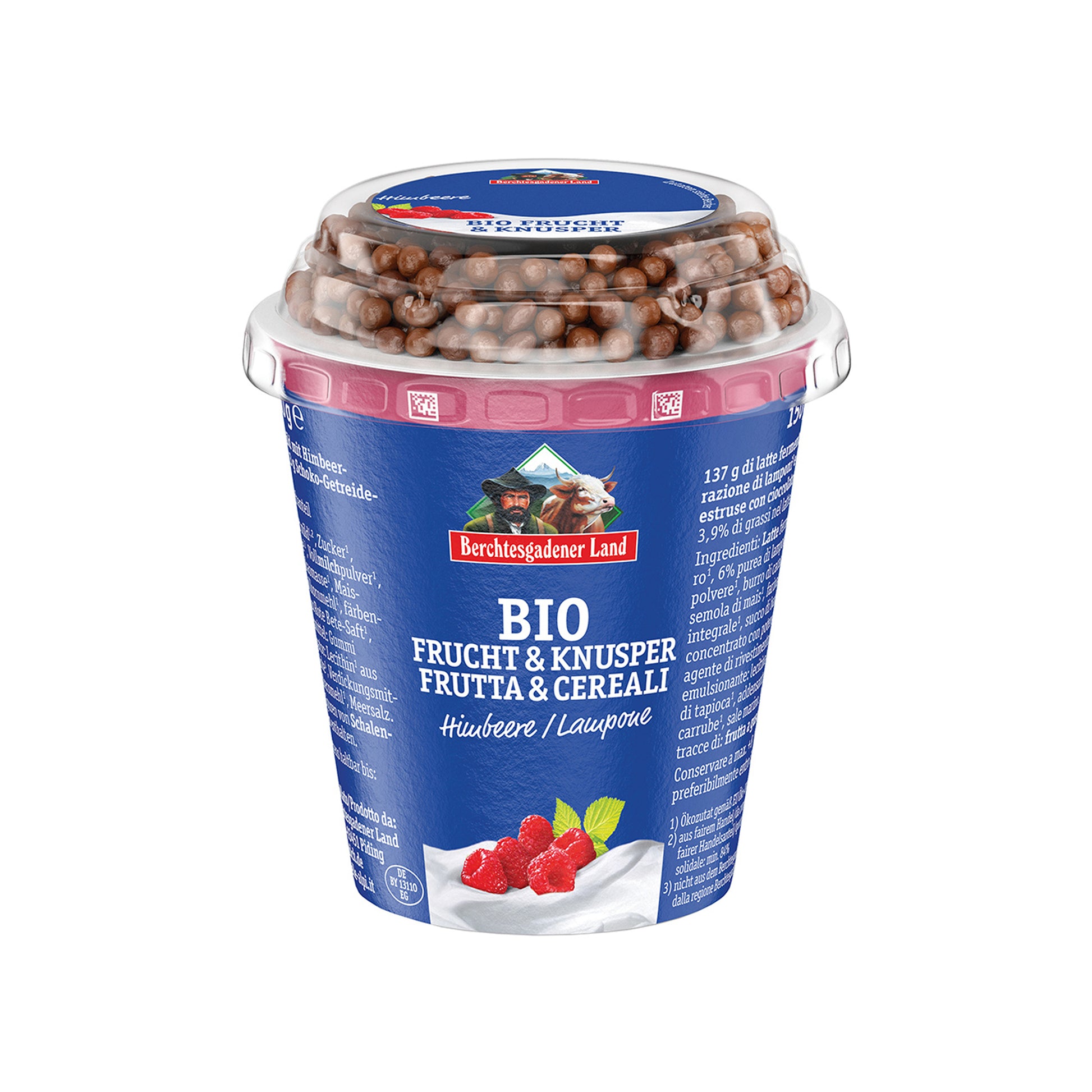 721141 Jogurt malinový s čokoládovými kuličkami 150 g BIO   BGL-1