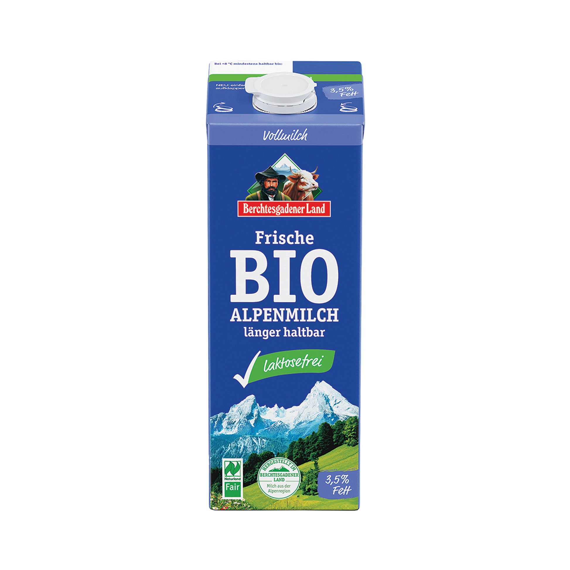 721142 Mléko čerstvé alpské plnotučné bez laktózy 1 l BIO   BGL-1
