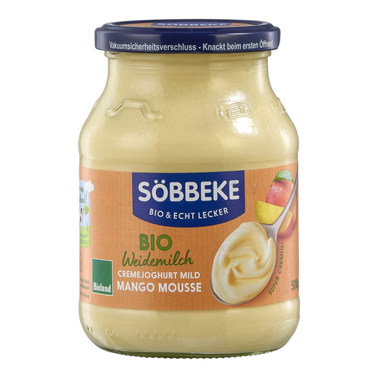 721187 Jogurt mangový 7,5 % tuku 500 g BIO   Söbbeke