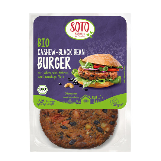740001 Burger zeleninový uzený s černými fazolemi a kešu oříšky 160 g BIO   SOTO