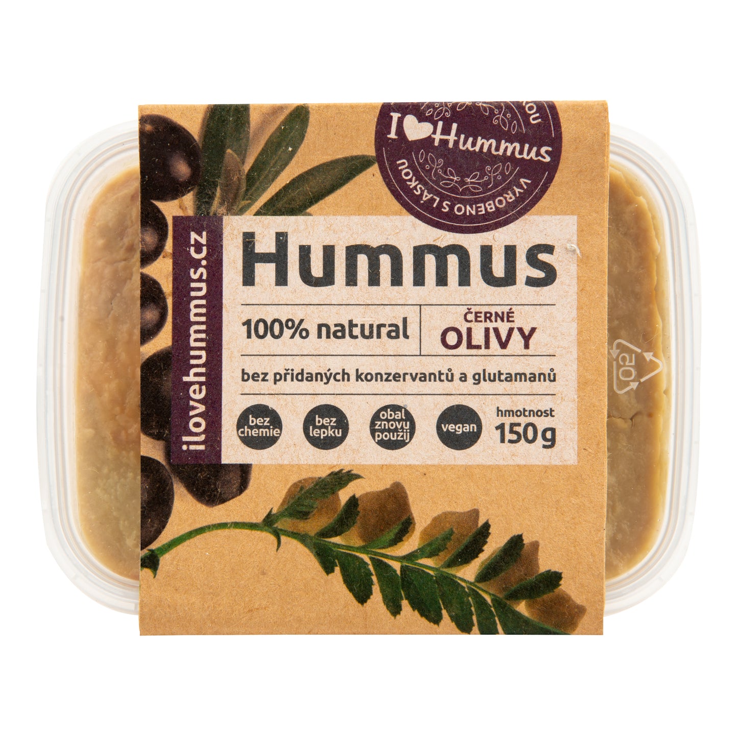 752056 Hummus - pomazánka cizrnová s černými olivami 150 g   I LOVE HUMMUS-1