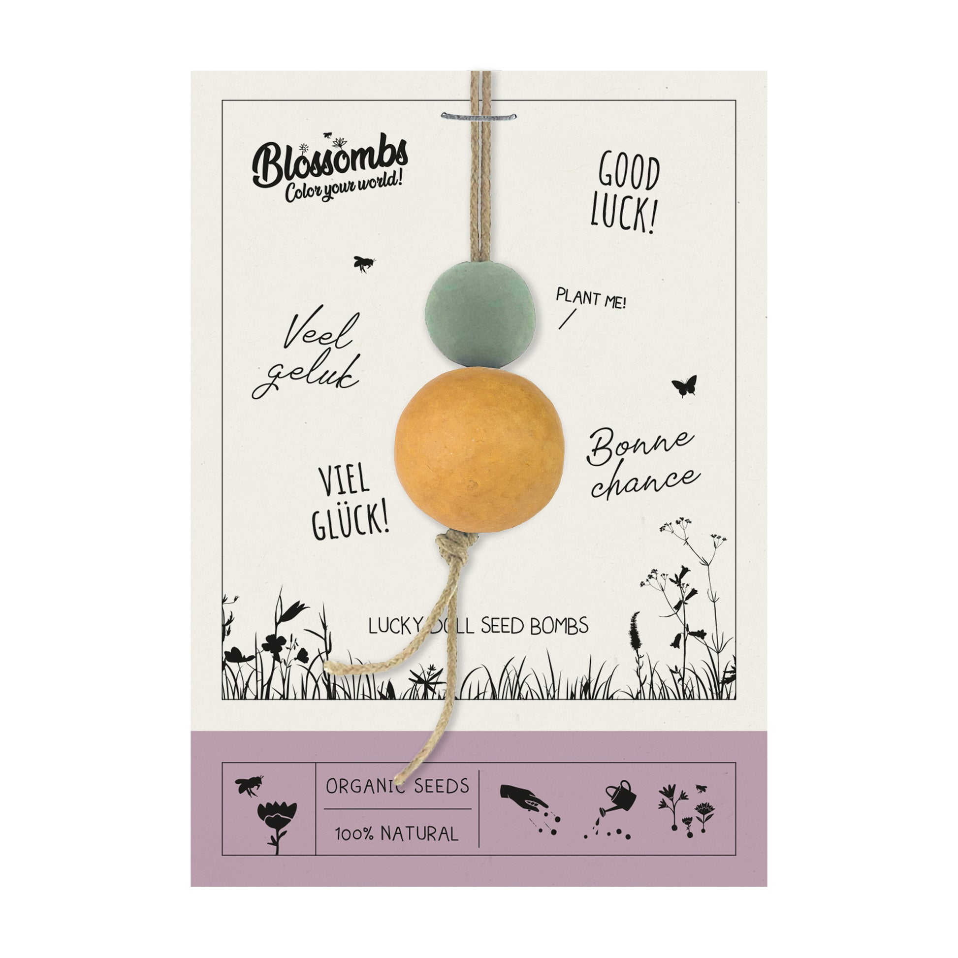 900126 Bomby semínkové - Drobný dáreček - Panenka pro štěstí 2 ks   BLOSSOMBS-1