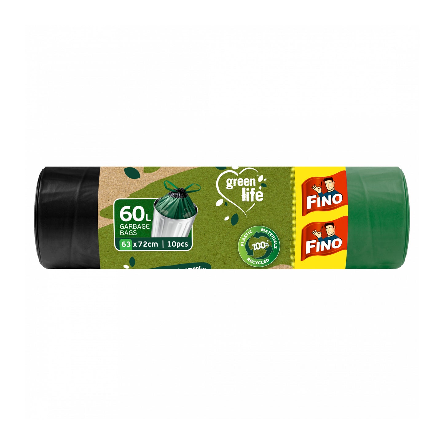 900185 Pytle na odpadky zatahovací Green Life - 60 l 10 ks   FINO-1