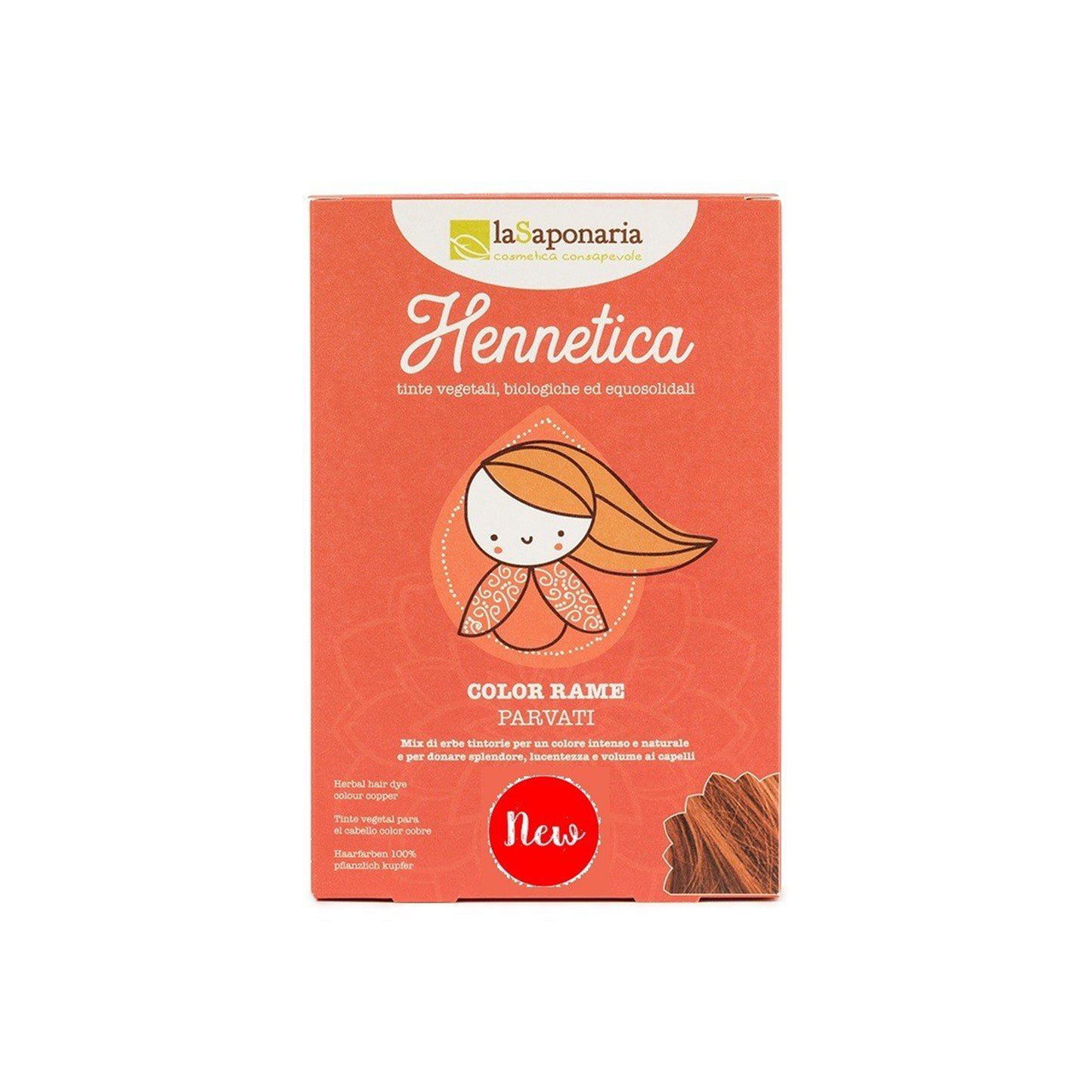 900604 Barva přírodní na vlasy Parvati - meď 100 g BIO   LA SAPONARIA-1