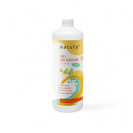 900707 Gel na nádobí s vůní citronu 1 l   NATUTY-1
