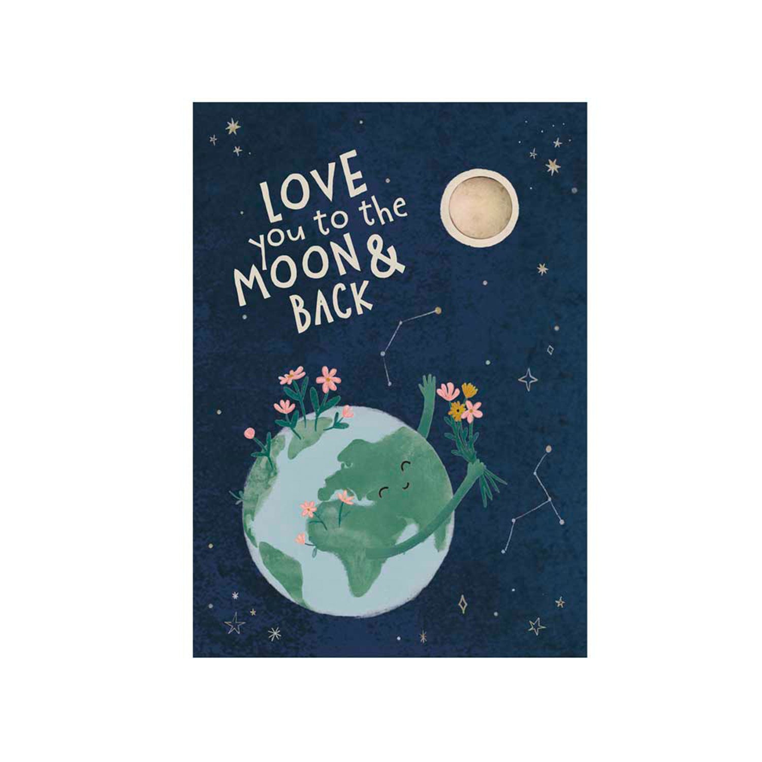901179 Bomby semínkové karta - Miluji tě až na měsíc a zpět 1 ks   BLOSSOMBS-1