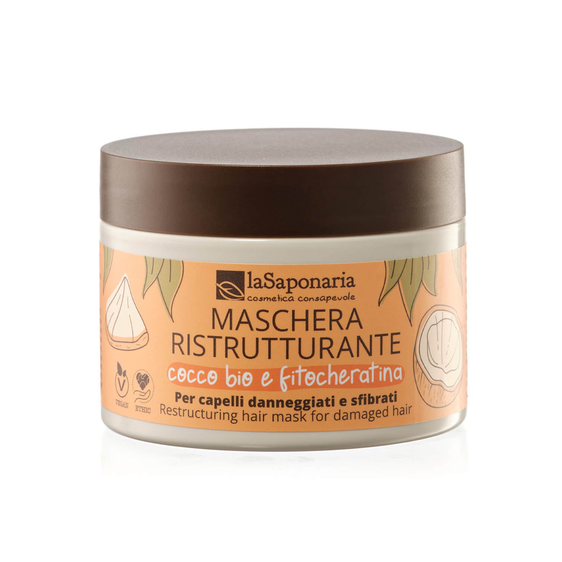 901278 Maska restrukturalizační na vlasy s kokosem a fytokeratinem 200 ml   LA SAPONARIA-1