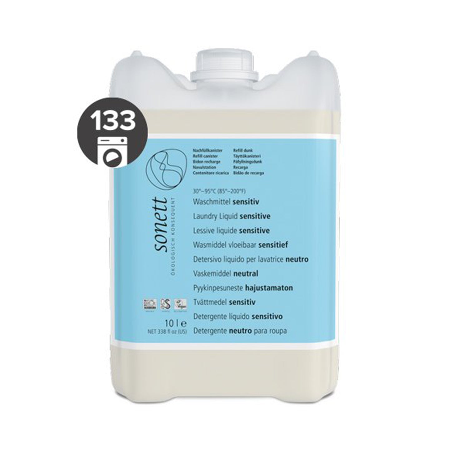 901374 Gel prací tekutý univerzální na bílé i barevné prádlo Sensitive 2 l   SONETT-1