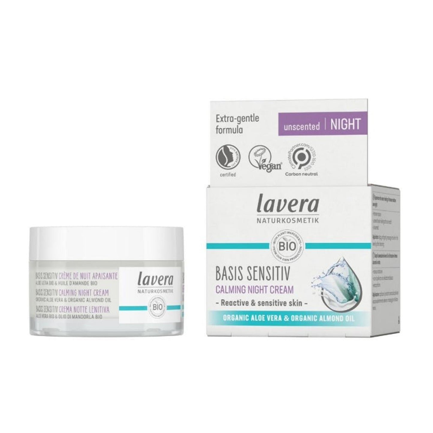 901705 Krém zklidňující hydratační bez parfemace noční Basis Sensitive 50 ml   LAVERA-1