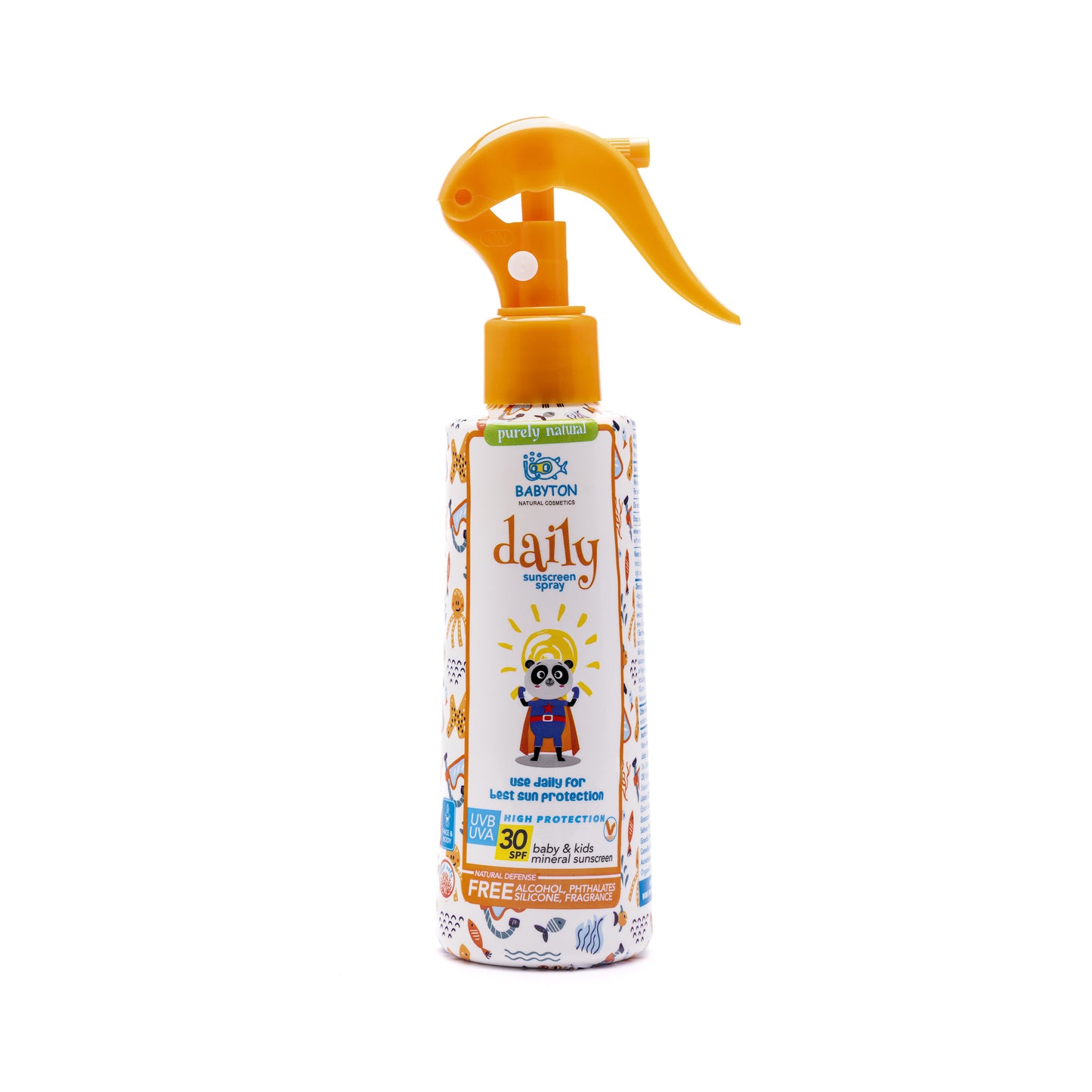 901837 Mléko opalovací ve spreji pro děti SPF 30 DAILY 200 ml   BABYTON-1