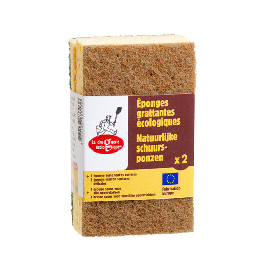 901841 Sada houbiček na nádobí zelená a hnědá 2 ks   LA DROGUERIE ECOLOGIQUE BY ECODIS-1