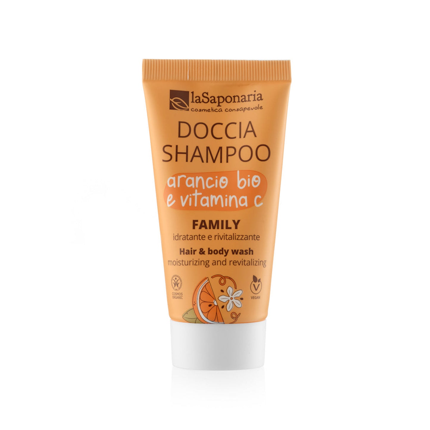 901864 Gel sprchový a šampon s pomerančem a vit. C pro celou rodinu 30 ml BIO   LA SAPONARIA-1
