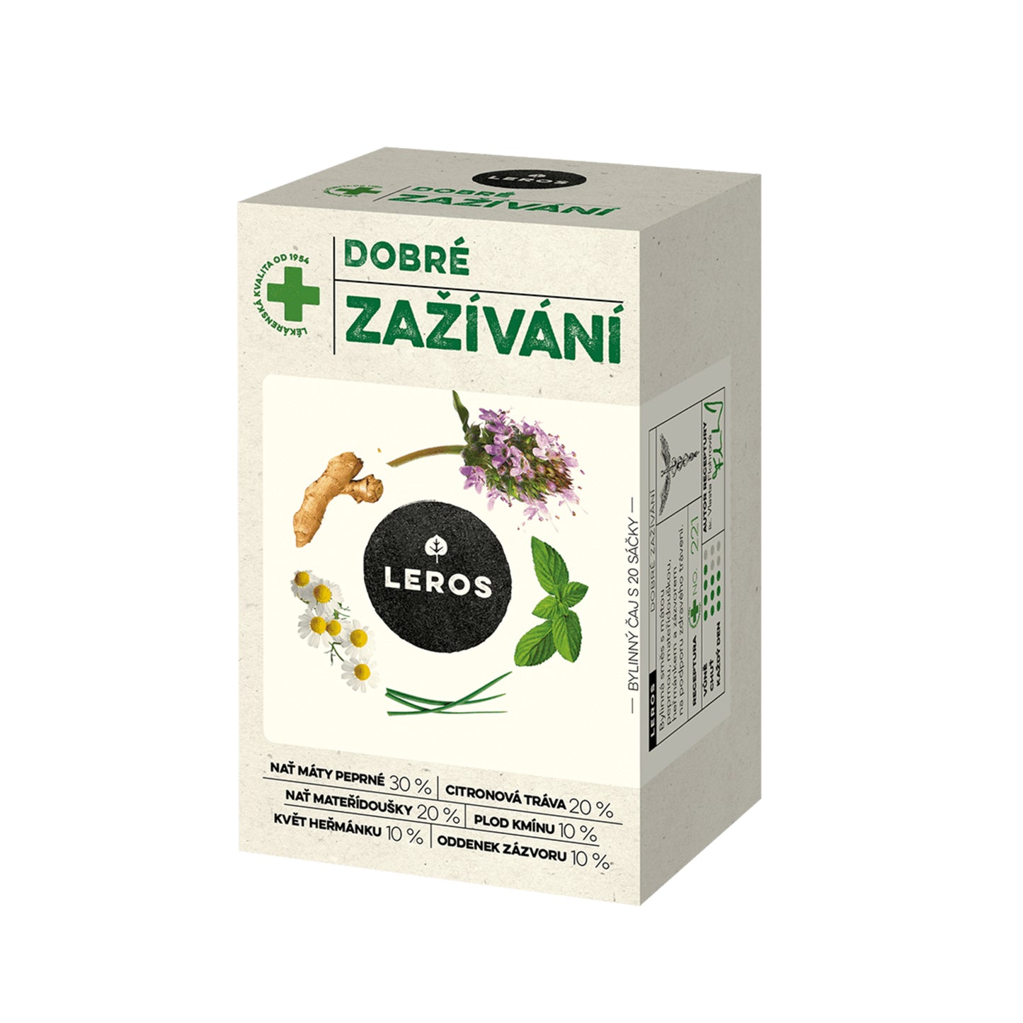 901903 Čaj bylinný Dobré zažívání 20 sáčků 30 g   LEROS-1
