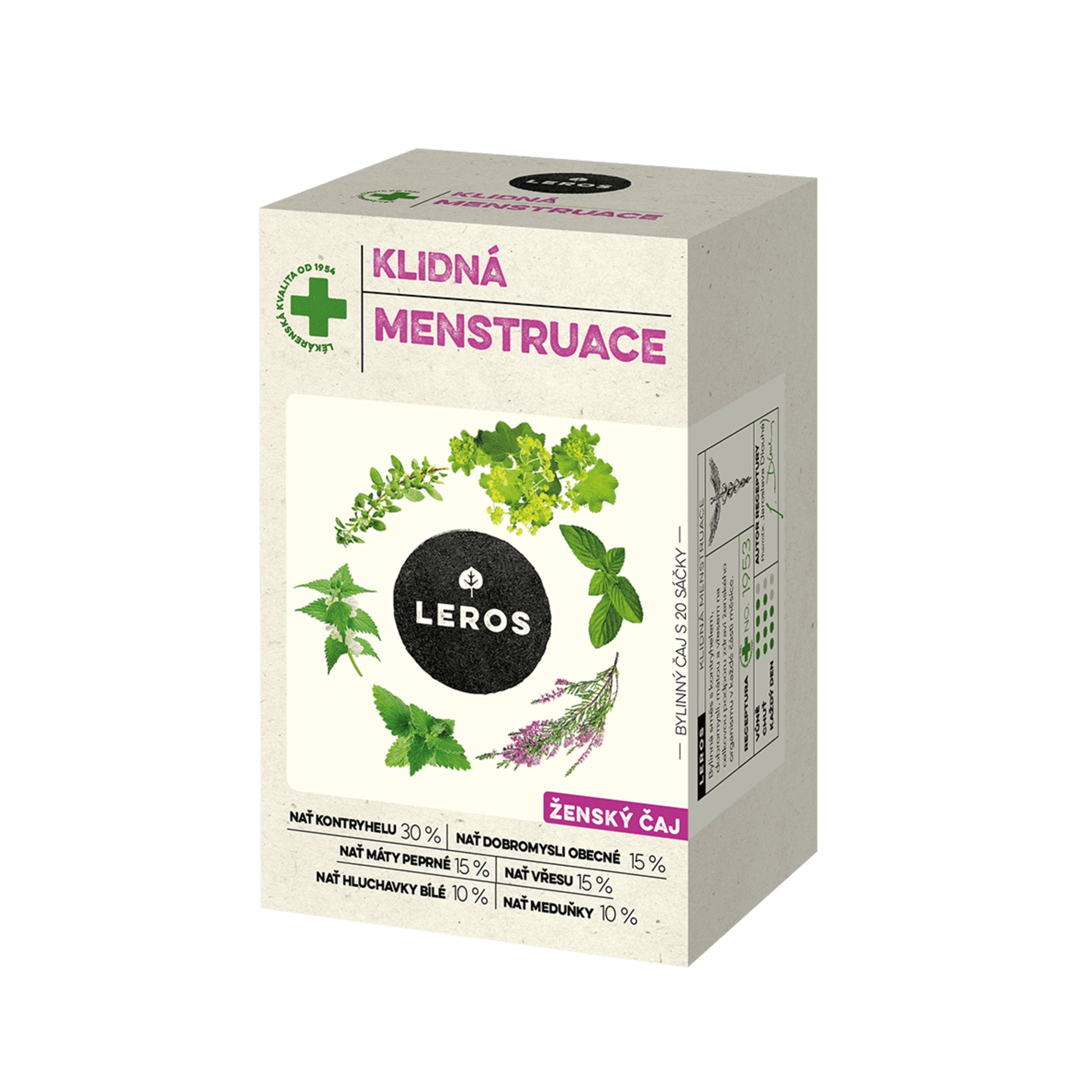 901906 Čaj bylinný Klidná menstruace 20 sáčků 30 g   LEROS-1