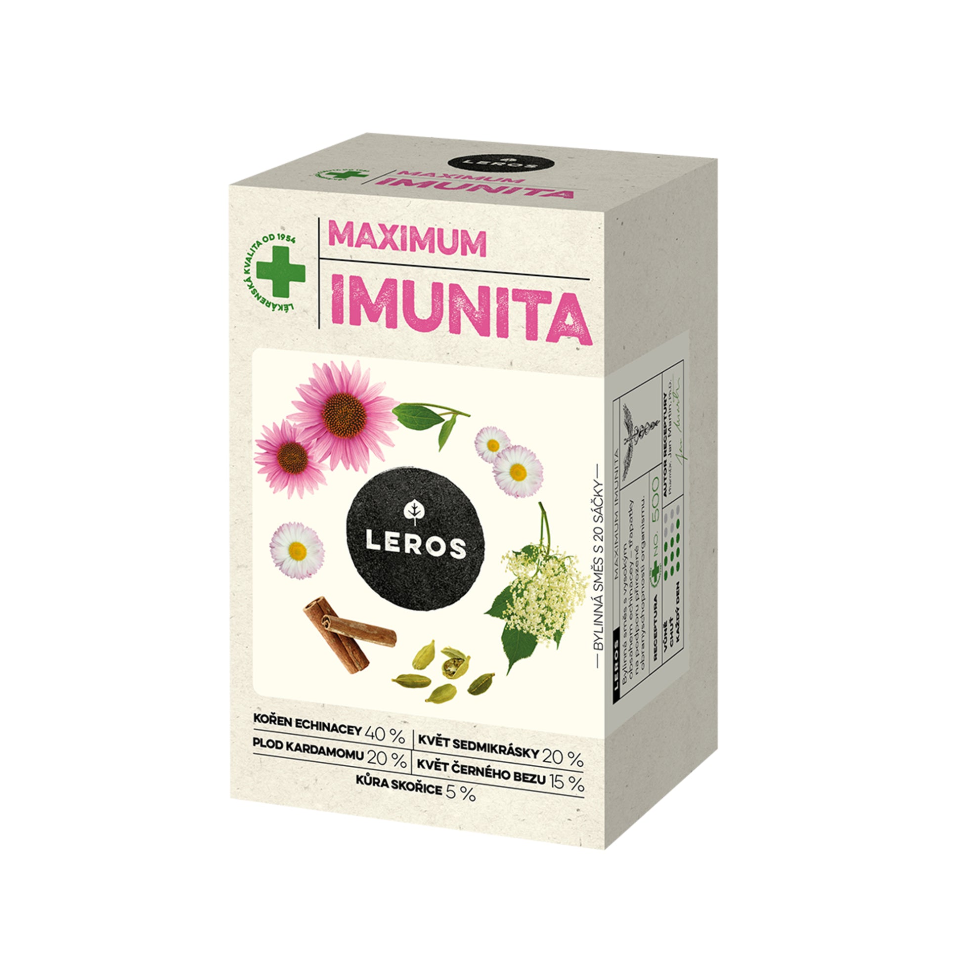 901907 Čaj bylinný Maximum imunita 20 sáčků 24 g   LEROS-1