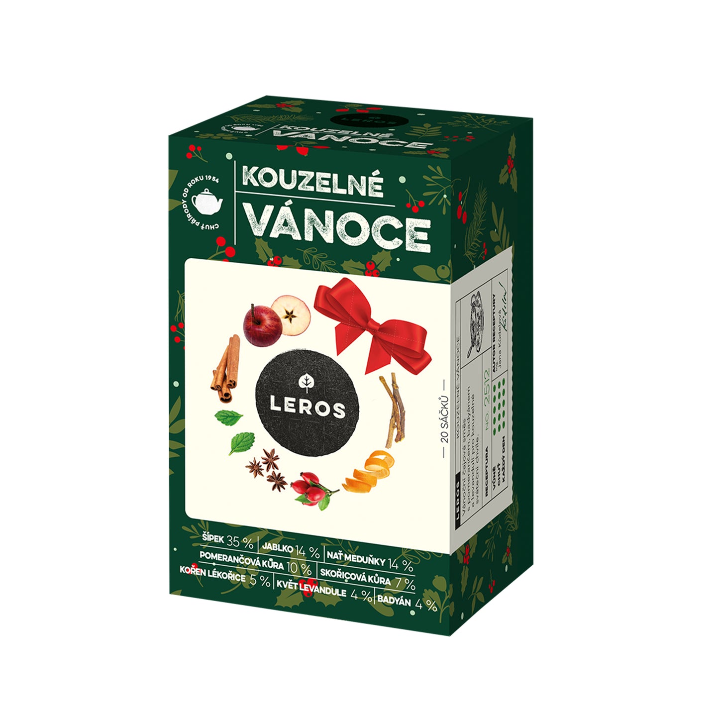 901945 Čaj ovocný aromatizovaný vánoce sáčky 40 g   LEROS-1