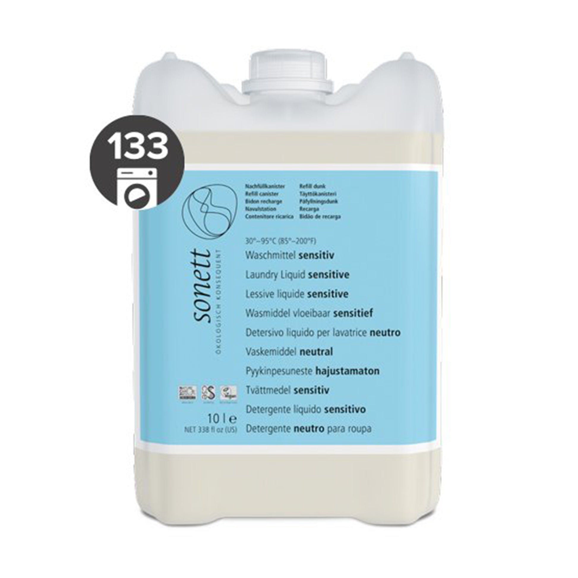 902141 Gel prací tekutý univerzální na bílé i barevné prádlo Sensitive 10 l   SONETT -1
