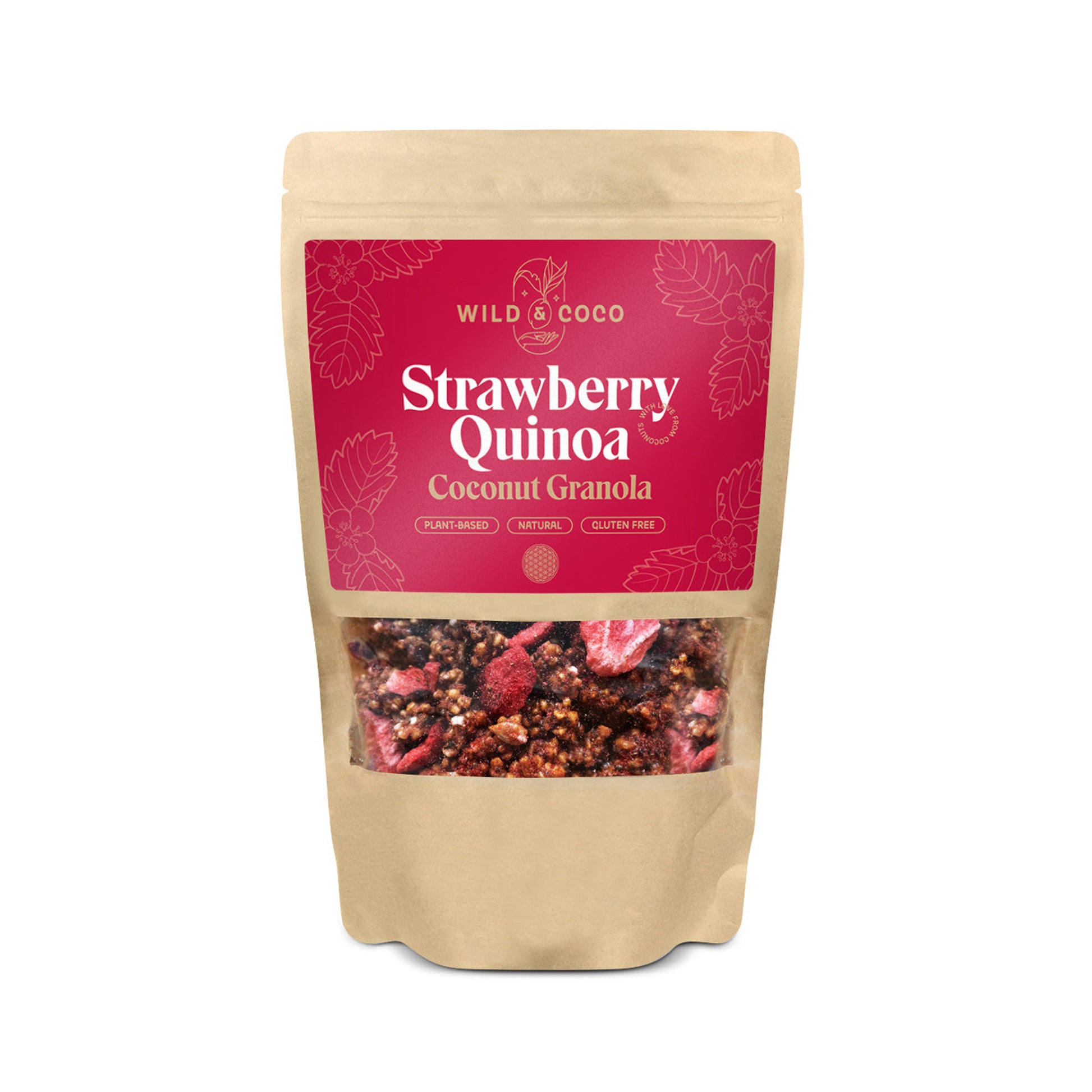 902963 Granola jahodová Quinoa a kokos 220 g   WILD & COCO-1