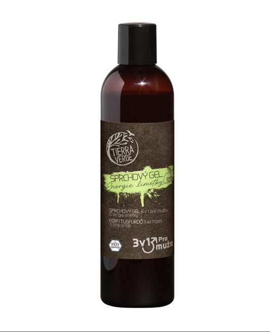 903289 Gel sprchový pánský na tělo, obličej a vlasy 3v1 - Energie limetky 300 ml   TIERRA VERDE