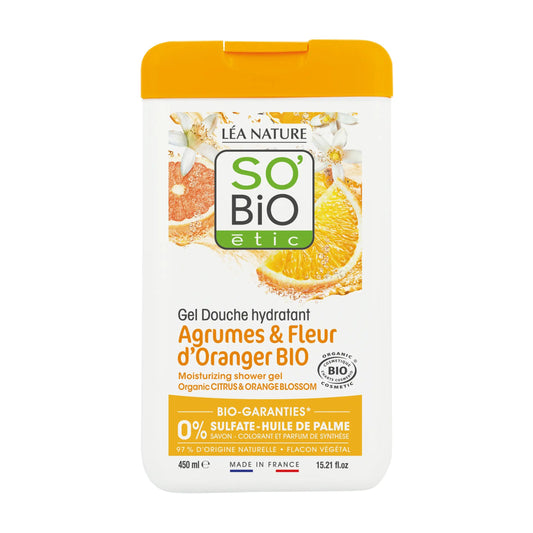 903493 Gel sprchový s citrusy a pomerančovými květy 450 ml BIO   SO’BiO étic