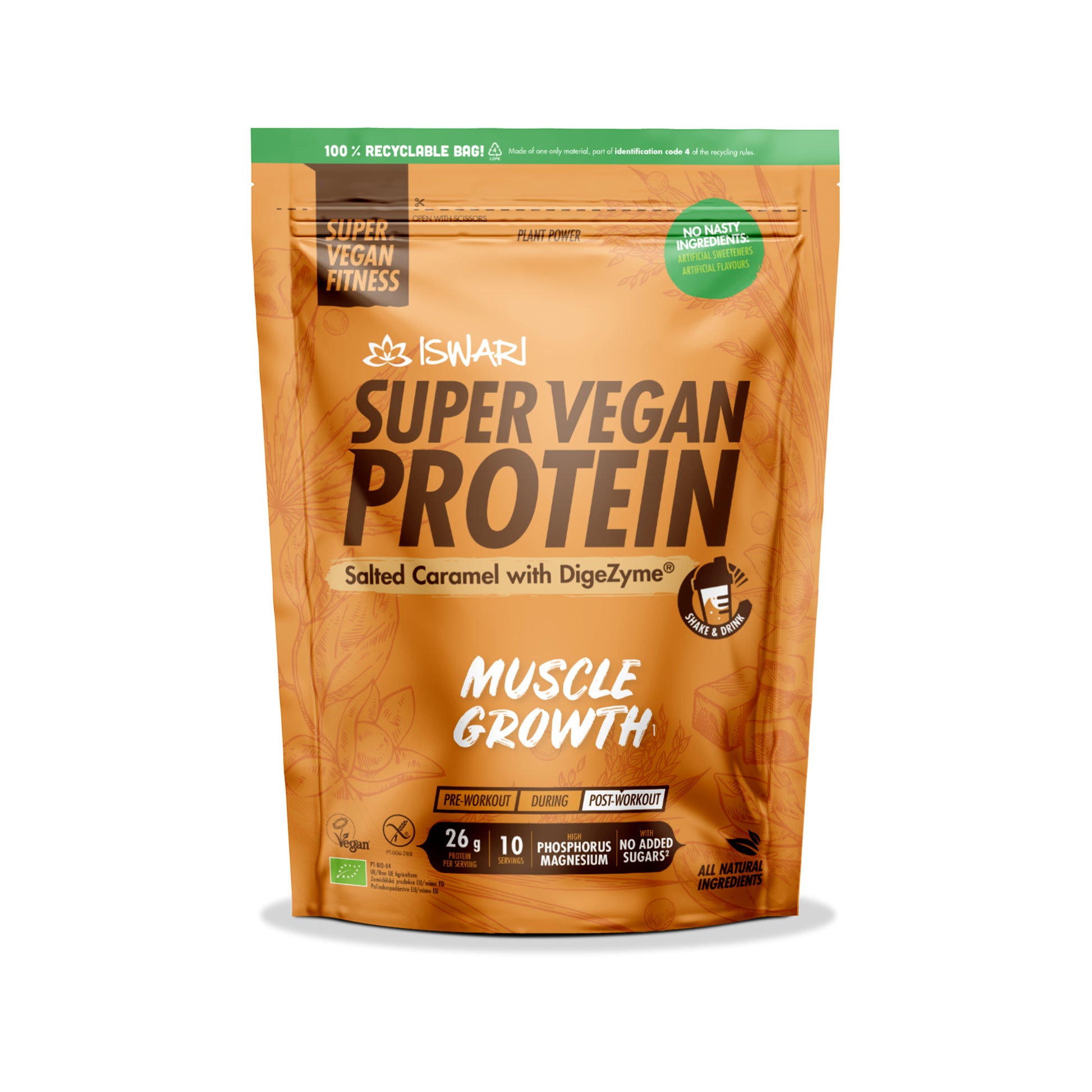 913122 Protein vegan s příchutí slaného karamelu 400 g BIO   ISWARI -1