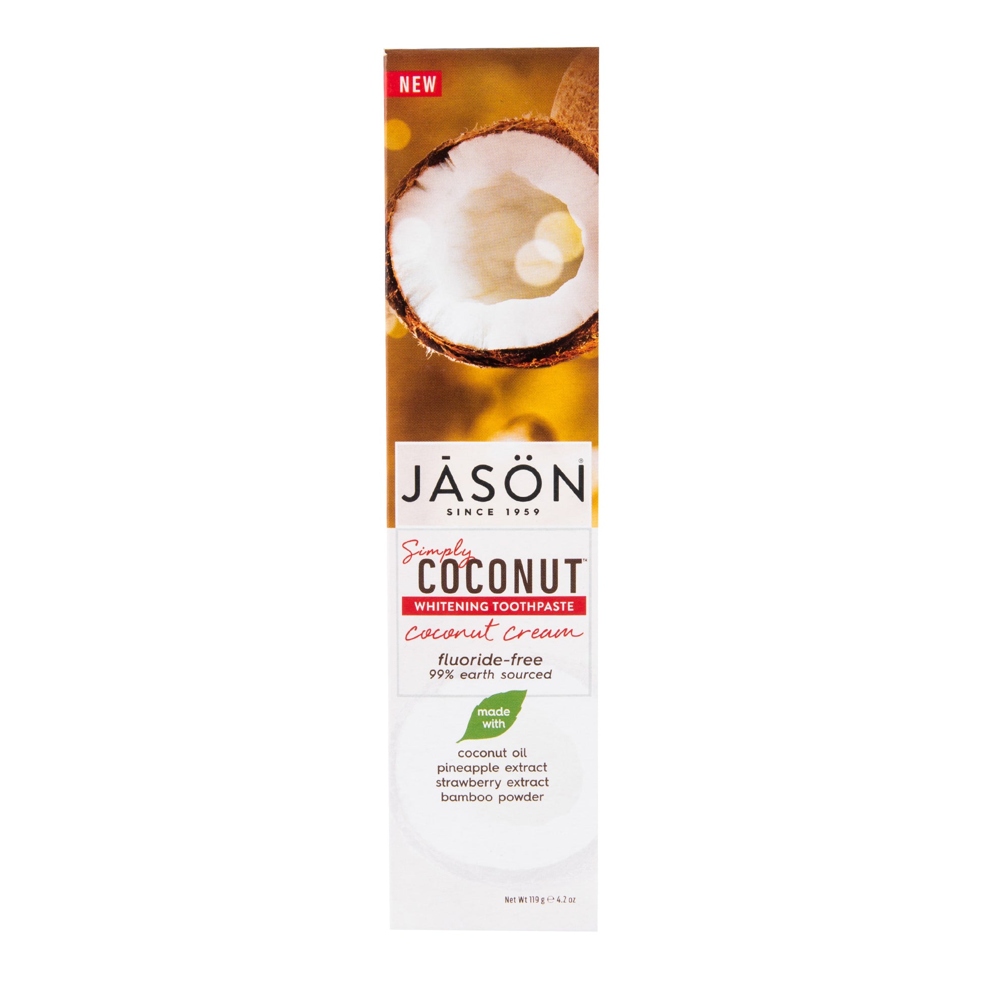 926022 Zubní pasta simply coconut bělicí 119 g   JASON-1