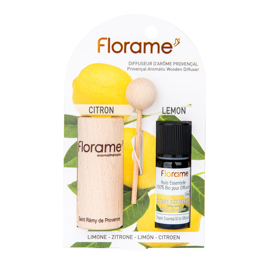 932058 Difuzér provensálský dřevěný + éterický olej Citron 10 ml BIO   FLORAME-1