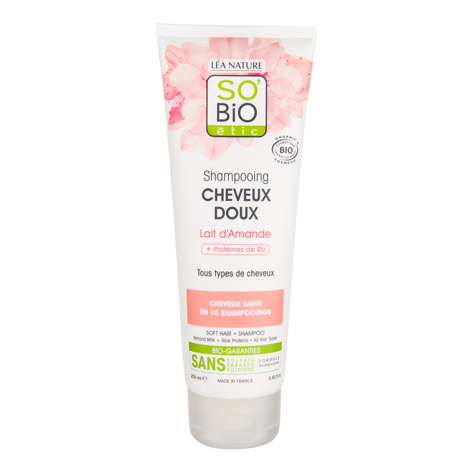 942358 Šampon jemný  s mandlovým mlékem a rýžovým proteinem 250 ml BIO   SO´BIO étic-1