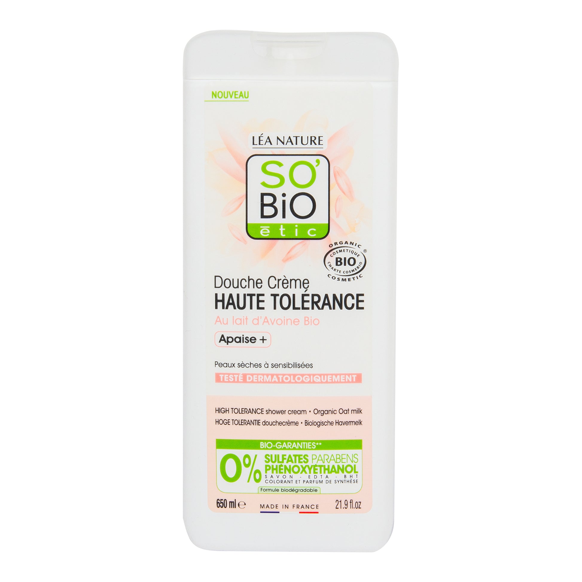 942378 Krém sprchový HAUTE TOLÉRANCE s ovesným mlékem 650 ml BIO  SO’BiO étic-1