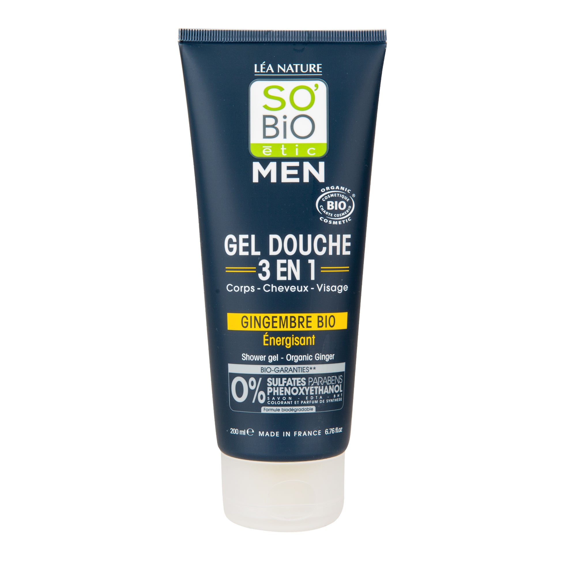 942393 Gel sprchový MEN 3v1 energetizující zázvor 200 ml BIO    SO’BiO étic-1