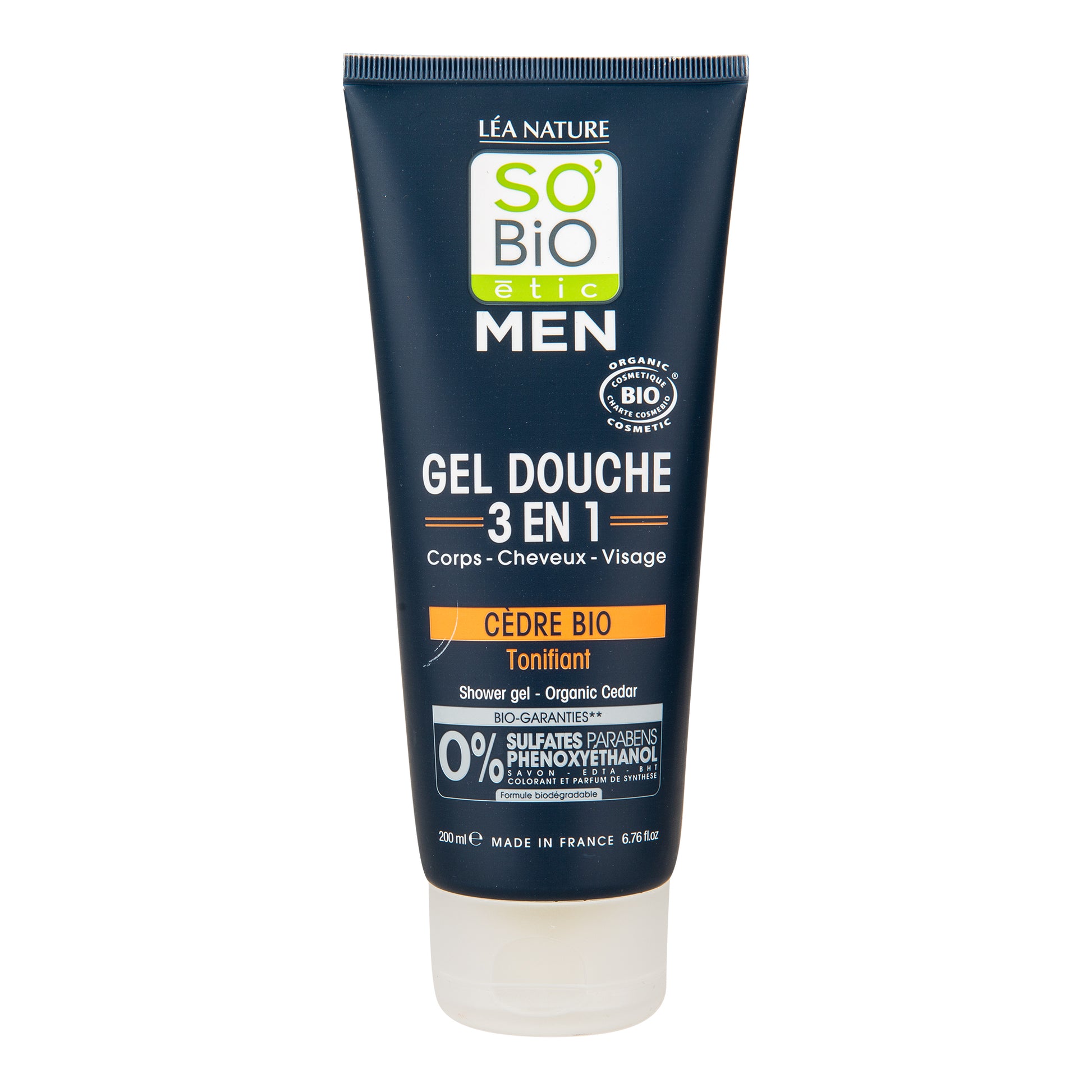 942394 Gel sprchový MEN 3v1 tonizující cedr 200 ml BIO    SO’BiO étic-1