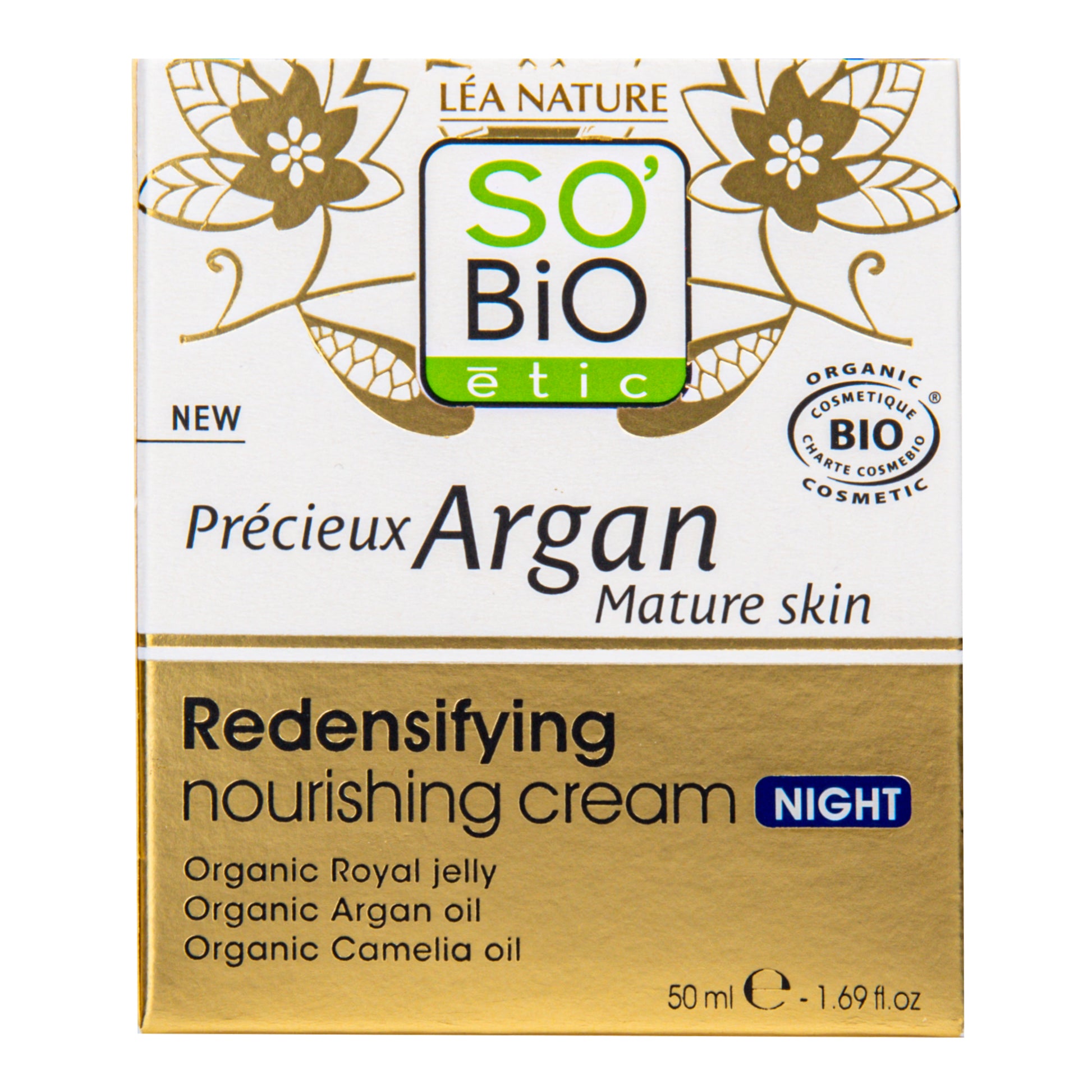 943797 Krém noční výživný a zpevňující 50 ml BIO zralá pleť Precieux argan   SO´BIO étic-1