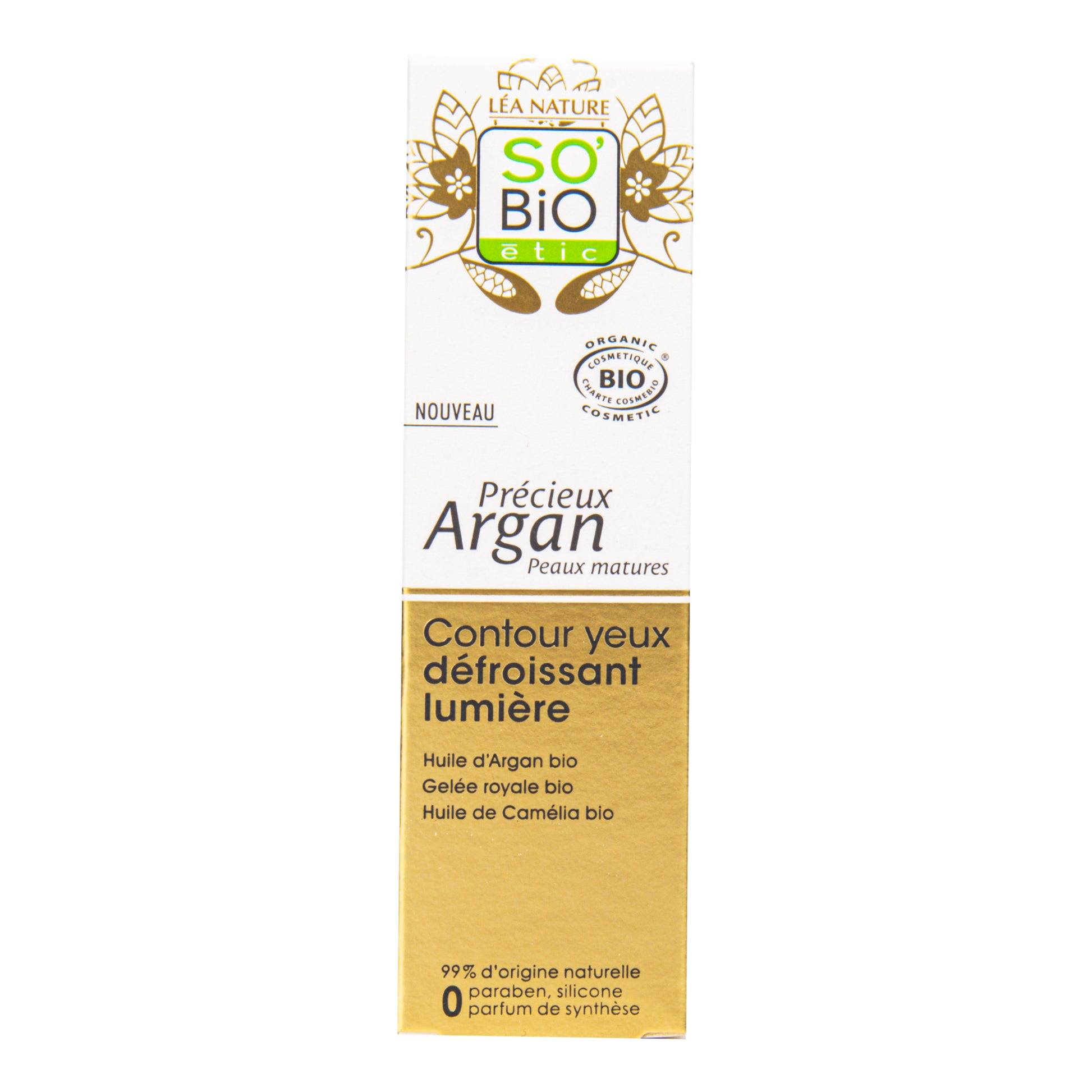 943798 Péče o oční okolí rozjasňující a vyhlazující 15 ml BIO zralá pleť Precieux argan   SO´BIO éti