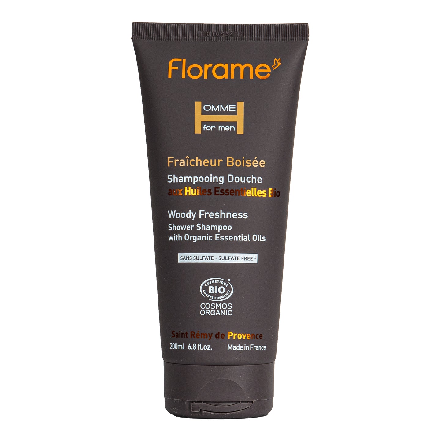 944213 Sprchový šampon HOMME Woody Freshness 200 ml BIO   FLORAME-1