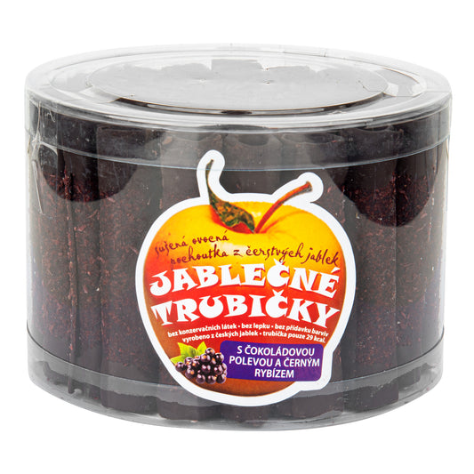 STOP42 Trubičky jablečné s černým rybízem a čokoládou dóza 540 g   B. PRODUKT-1