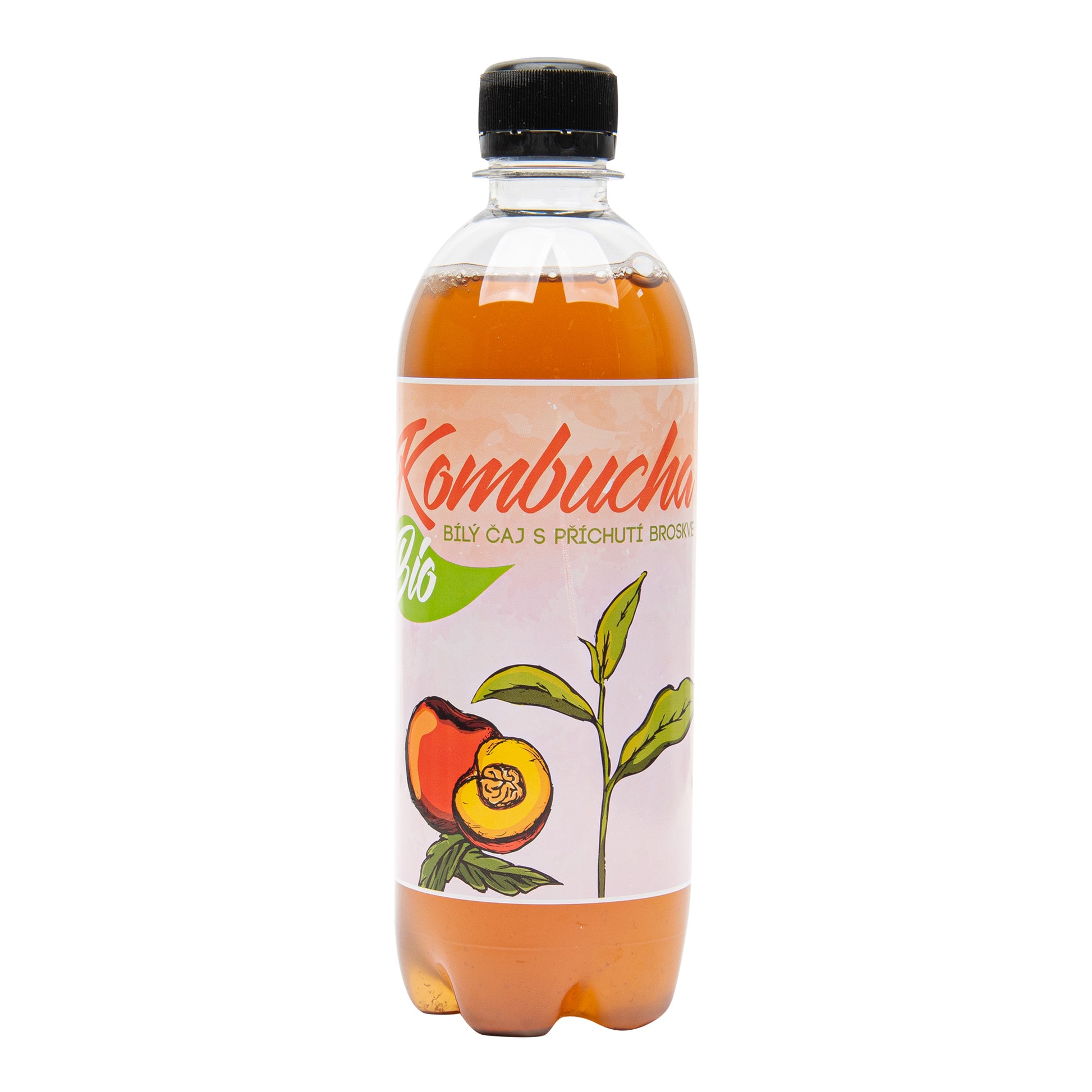 STOP53 Kombucha bílý čaj s příchutí broskve 500 ml BIO   STEVIKOM-1